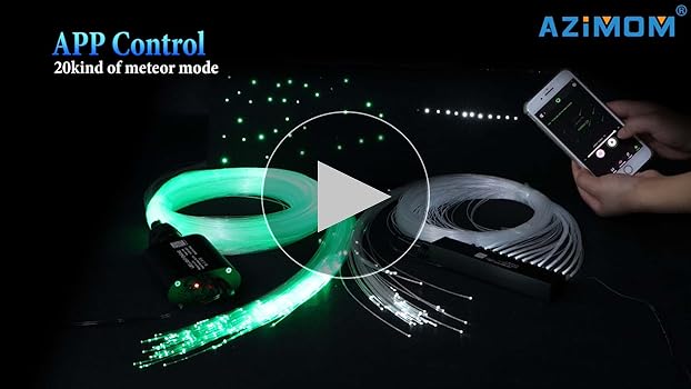 AZIMOM 16W Sound Activate Fiber Optic Starlight Headliner